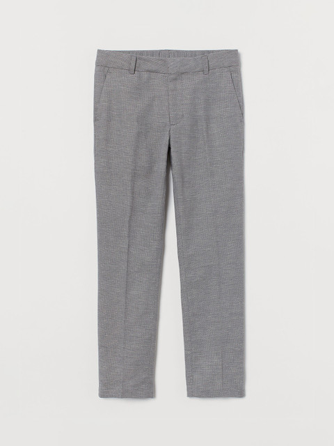 

H&M Boys Grey Solid Textured Suit Trousers