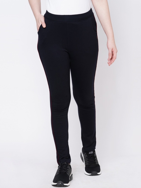 Sweet Dreams Women Navy Blue Solid Slim-Fit Track Pants
