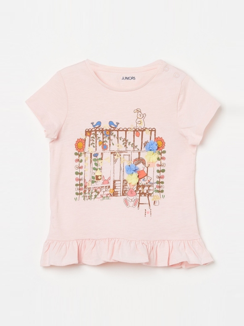 

Juniors by Lifestyle Girls Pink Printed Top
