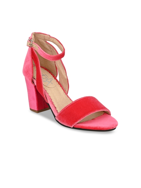 

Zebba Women Pink Solid Block Heels