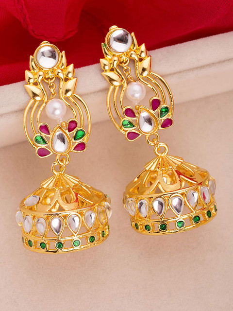 

Voylla Gold Plated Handcrafted Contemporary Jhumkas