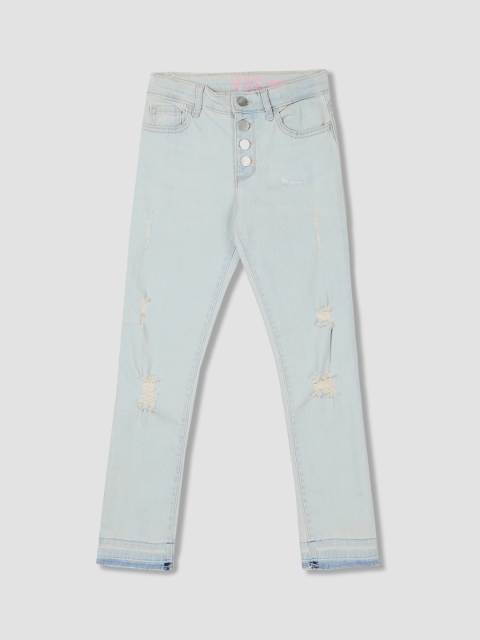 

The Childrens Place Girls Blue Regular Fit High-Rise Clean Look Jeans