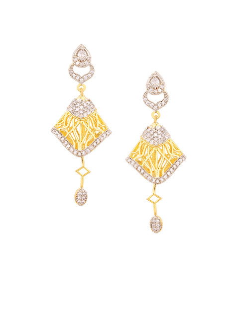 

Voylla Gold-Toned Contemporary Drop Earrings