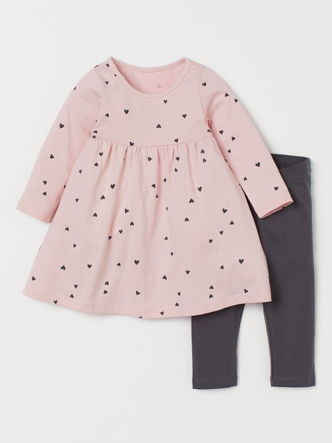 

H&M Girls Grey & Pink 2-Piece Cotton Set