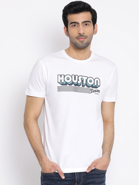 

Red Tape Men White Printed Round Neck Cotton Pure Cotton T-shirt