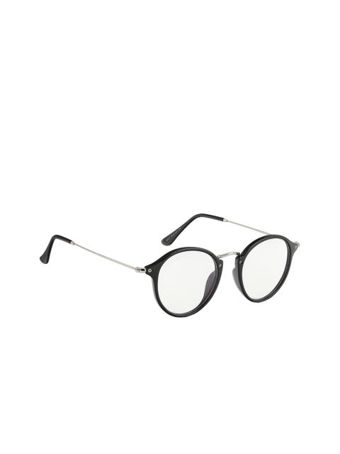 

ROYAL SON Men Solid Round Blue Light Block Full Rim Spectacle Frames SF0010-C2, Black