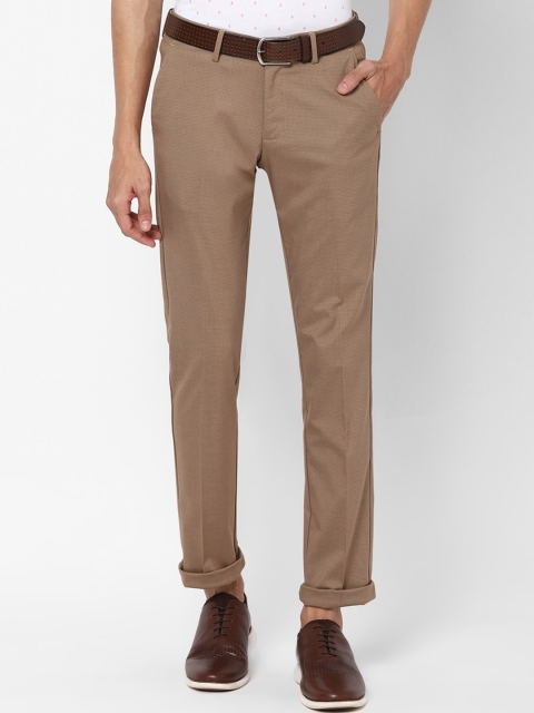 

Allen Solly Men Khaki Slim Fit Self Design Regular Trousers