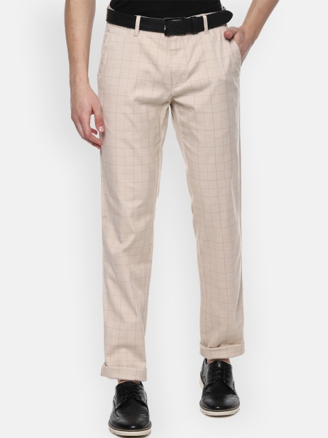

Louis Philippe Sport Men Beige Slim Fit Checked Regular Trousers