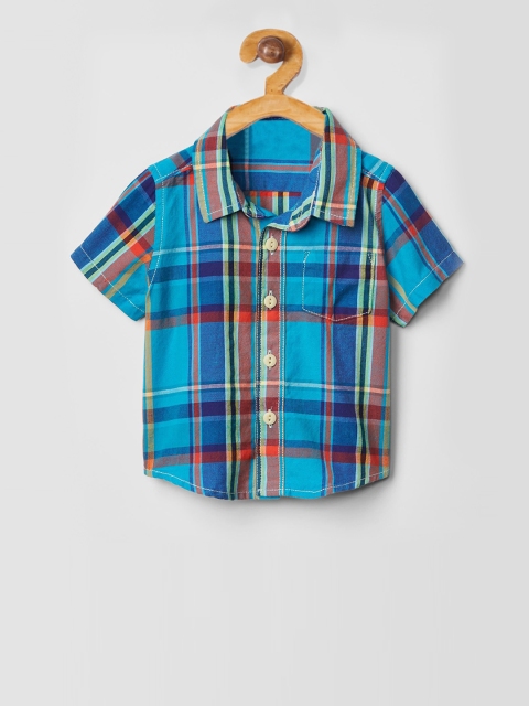 

GAP Boys Blue Regular Fit Checked Casual Shirt