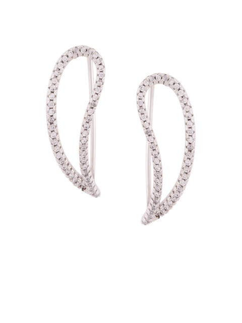 

Voylla Silver-Plated Paisley Shaped Studs