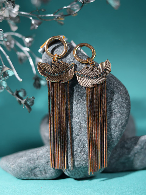 

Mali Fionna Gold-Toned Contemporary Drop Earrings