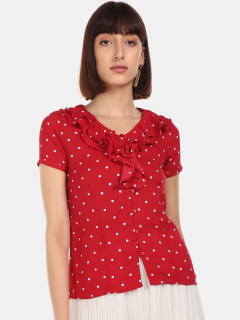 

Sugr Women Red Printed Top