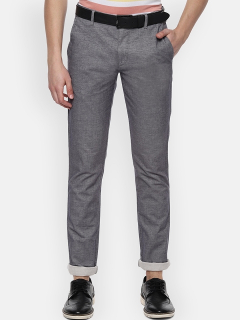 

Louis Philippe Sport Men Grey Slim Fit Self Design Regular Trousers