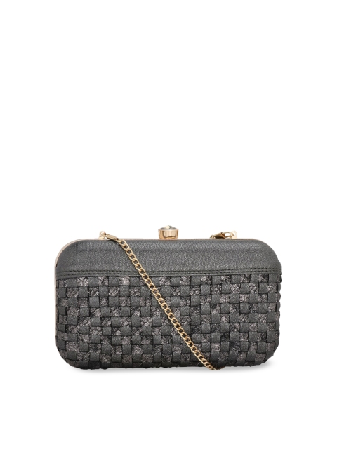 

ESBEDA Women Black Solid Glitter Box Clutch