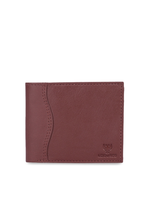 

LEISURES Men Tan Brown Solid Genuine Leather Two-Fold Wallet