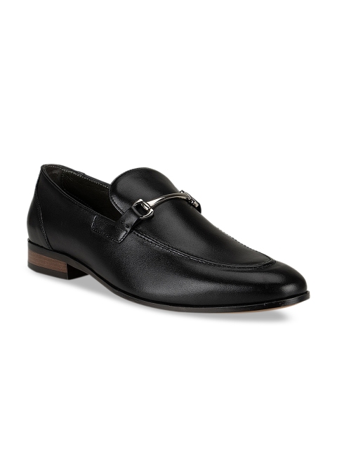 

ROSSO BRUNELLO Men Black Solid Formal Leather Loafers