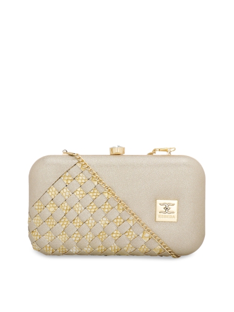 

ESBEDA Women Gold-Toned Solid Glitter Box Clutch