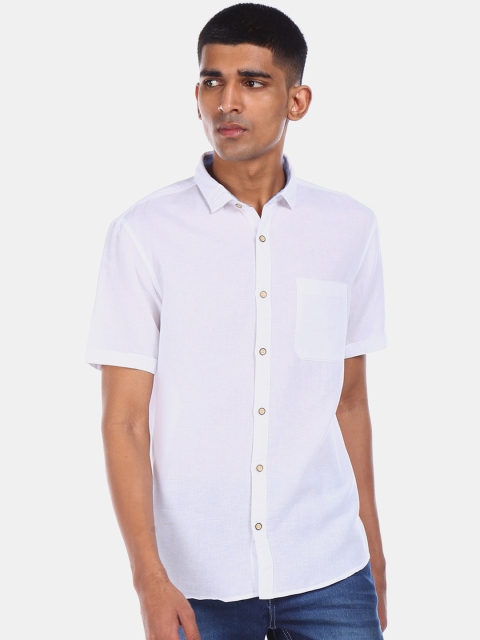 

Cherokee Men White Regular Fit Solid Casual Shirt