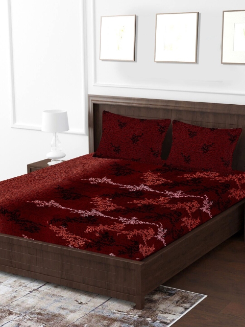 

Tistabene Red & Orange Printed 144 TC 1 King Bedsheet With 2 Pillow Covers