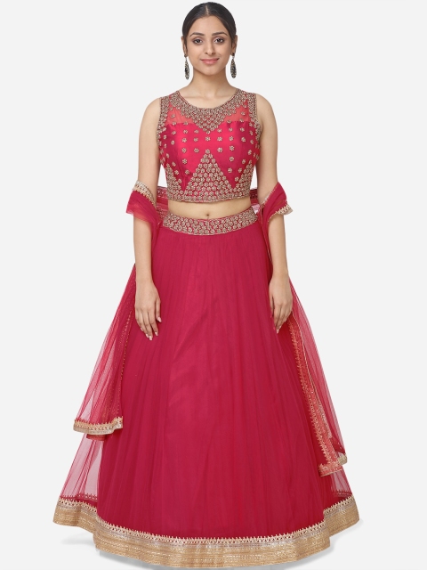 

BOMBAY SELECTIONS Magenta Ready to Wear Lehenga & Blouse with Dupatta
