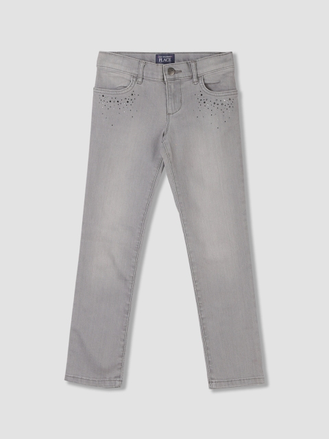 

The Childrens Place Girls Grey Regular Fit Jeans