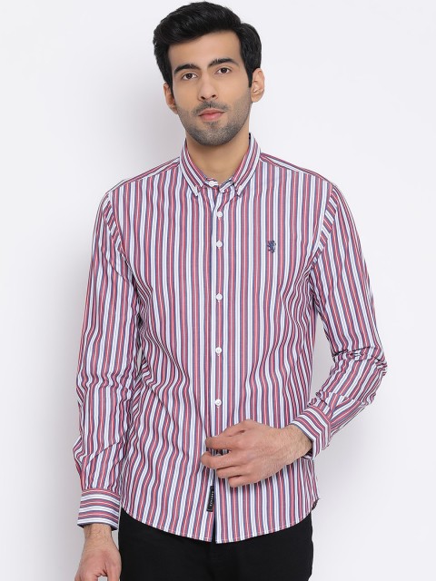 

Red Tape Men Red & White Regular Fit Striped Casual Shirt