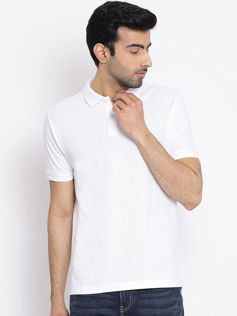 

Red Tape Men White Solid Polo Collar T-shirt