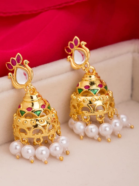 

Voylla Gold-Plated Contemporary Jhumkas