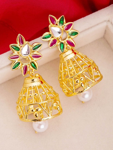 

Voylla Gold-Plated Dome Shaped Jhumkas