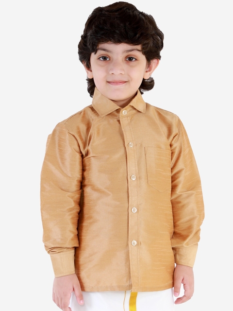 

JBN Creation Boys Gold-Toned Regular Fit Solid Casual Shirt
