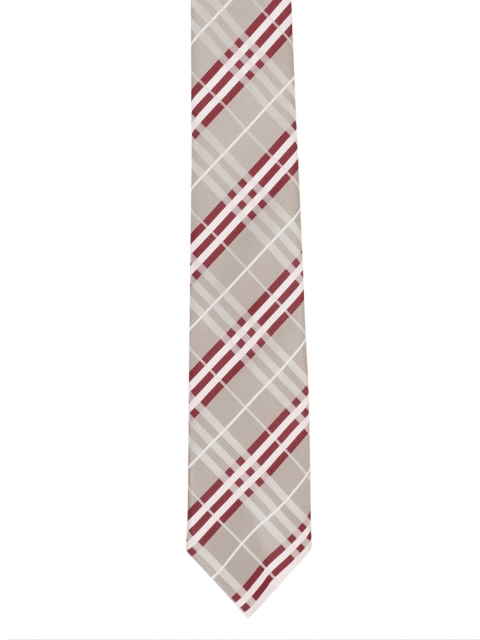 

Alvaro Castagnino Men Beige & Red Checked Broad Tie