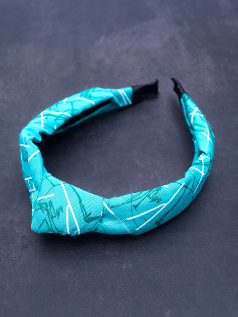 

Golden Peacock Women Blue Printed Hairband