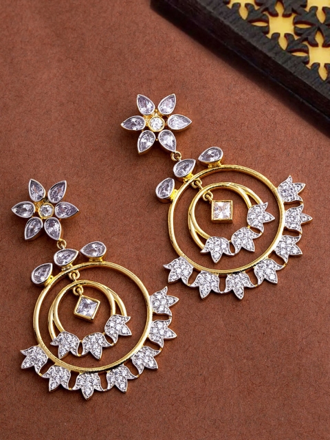 

Voylla Gold-Toned Contemporary Drop Earrings