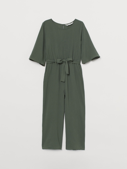 

H&M Girls Olive Green Calf-Length Jumpsuit