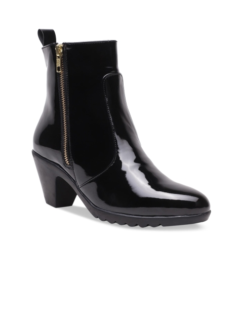 

Bruno Manetti Women Black Solid Heeled Boots