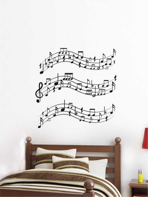 

rawpockets Black Music Notation Wall Stickers