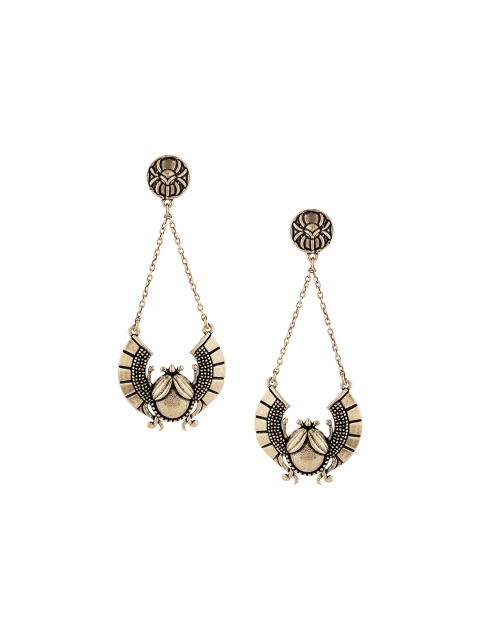 

Voylla Gold-Toned Contemporary Drop Earrings