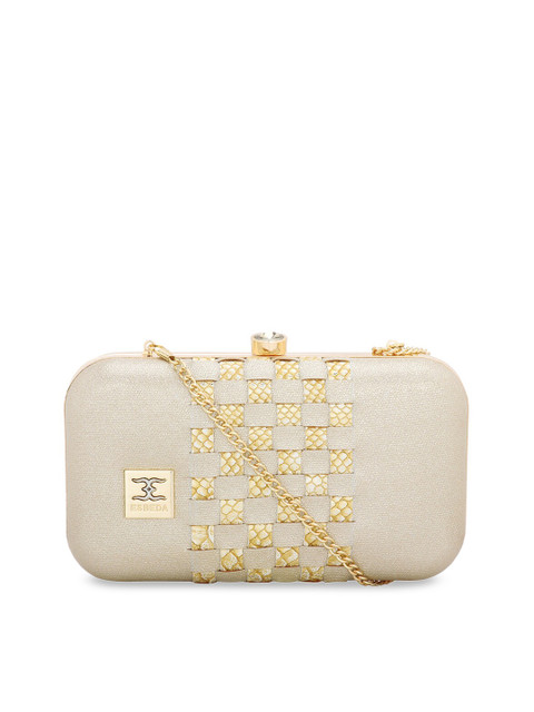 

ESBEDA Women Gold-Toned Solid Glitter Box Clutch