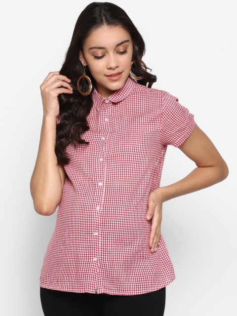 

Momsoon Maternity Women Red & White Checked Shirt Style Maternity Top