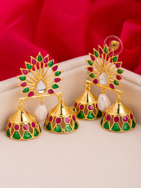 

Voylla Gold-Plated Contemporary Jhumkas