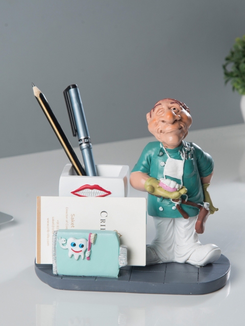 

Bigsmall White & Green Dentist Desk Stationery Holder