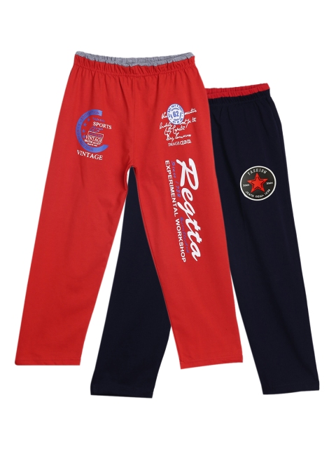 

SWEET ANGEL Unisex Kids Pack Of 2 Solid Straight-Fit Track Pants, Navy blue