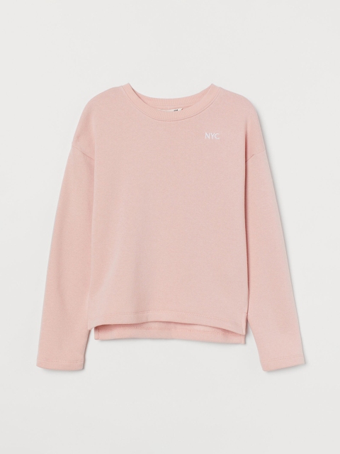 

H&M Girls Pastel Pink Embroidery-Detail Sweatshirt