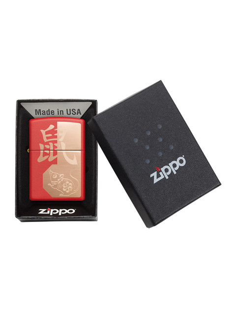 

Zippo Red & Gold-Toned Year of The Rat Pocket Lighter