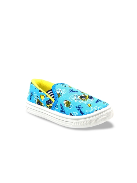 

Jazzy Juniors Girls Turquoise Blue & Yellow Printed Slip-On Sneakers