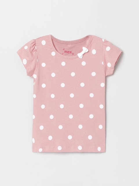 

max Girls Multicoloured Printed Round Neck T-shirt, Multi