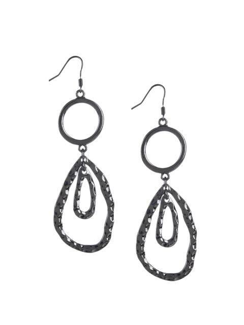 

Mali Fionna Black Contemporary Drop Earrings