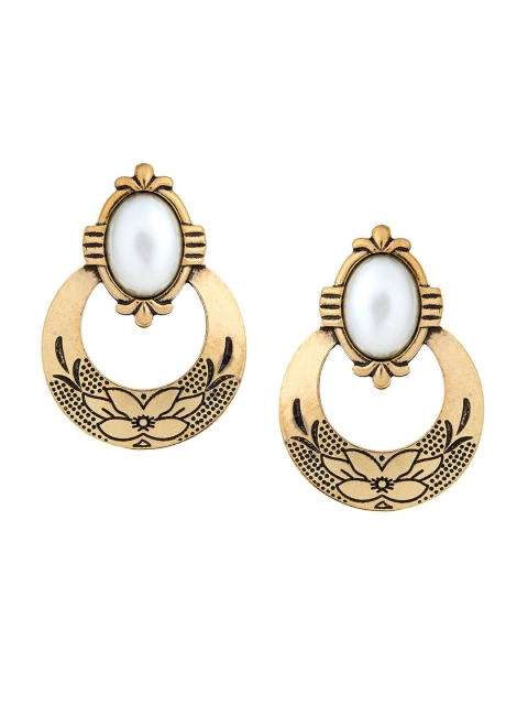 

Mali Fionna Gold-Toned Circular Drop Earrings