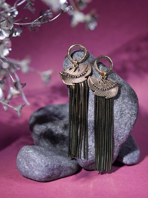 

Mali Fionna Gold-Toned Contemporary Drop Earrings