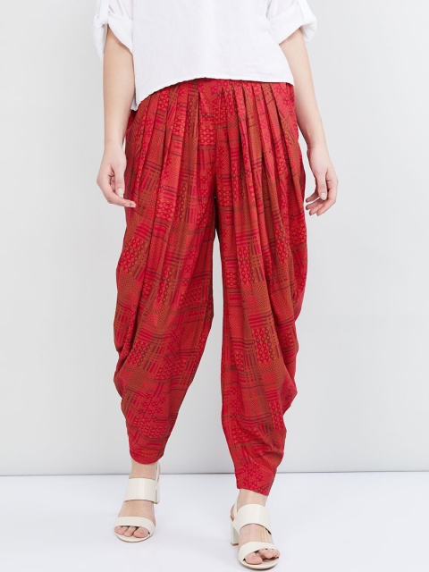 

max Women Red & Orange Woven-Design Patiala
